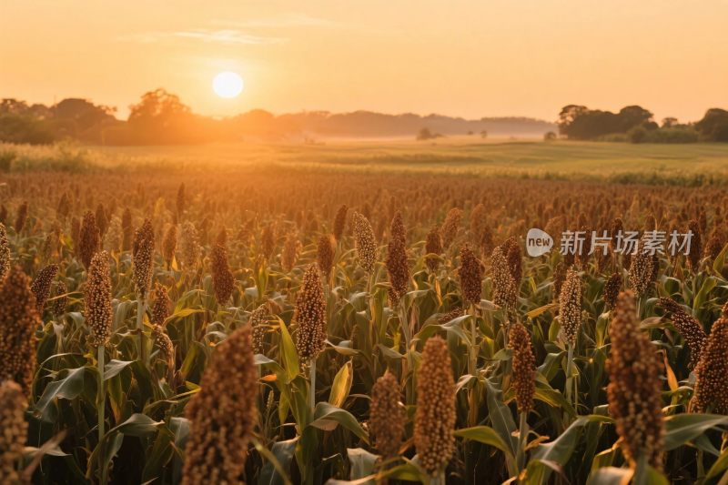 夕阳下的农田风景