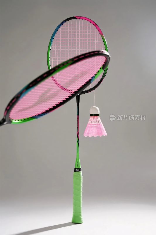 羽毛球拍与羽毛球展示