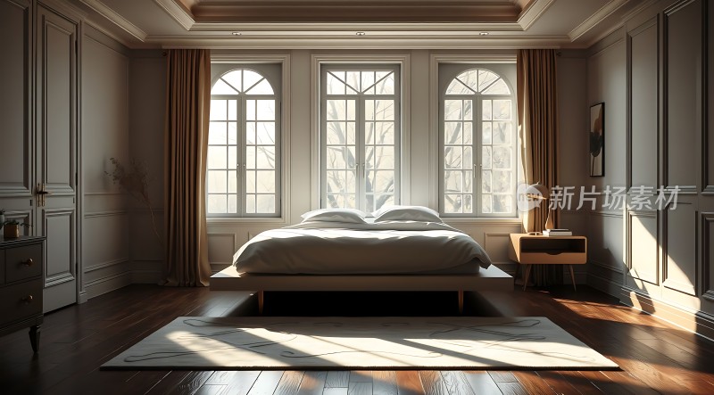 阳光洒满温馨卧室宁静而舒适