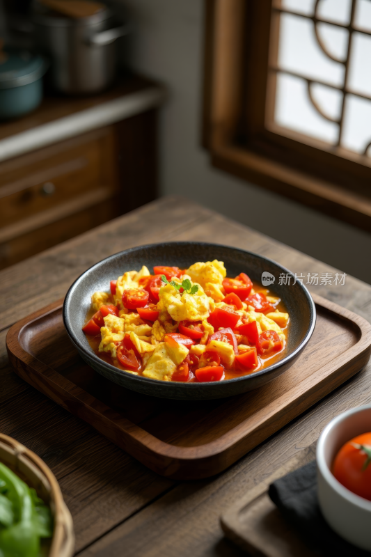 西红柿炒鸡蛋中国美食中式家常美味食物