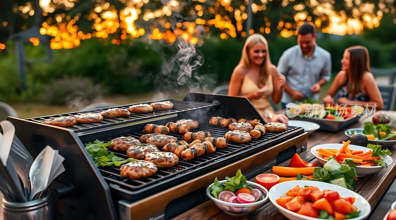 户外烧烤聚会享受美食与美好时光