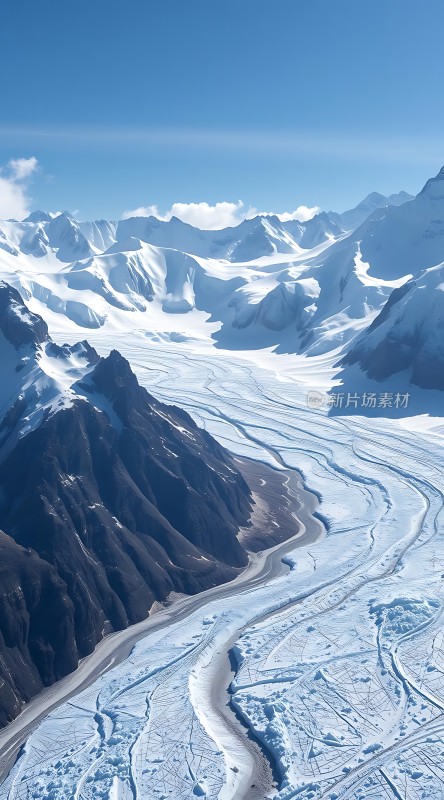 冰川之谷雪山与冰河的壮丽画卷