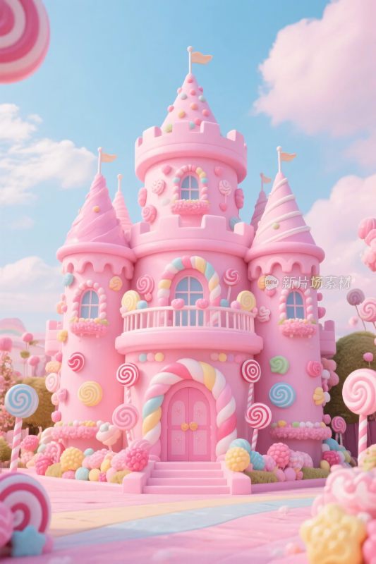 梦幻粉色糖果城堡