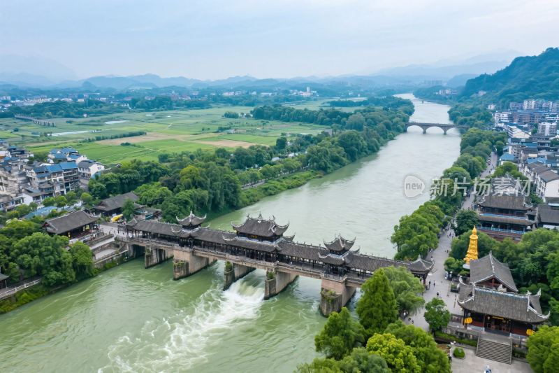古镇古桥山水景