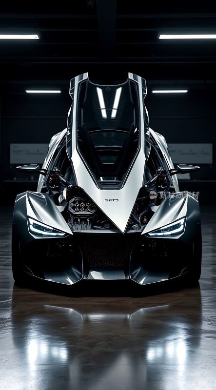 未来座驾科技感十足的黑色跑车