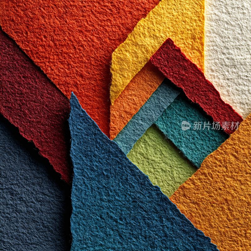 多彩纹理纸张拼接图案