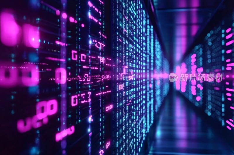 科技感数字代码通道画面