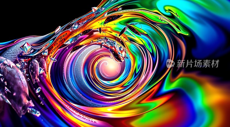 彩色漩涡中的文字世界