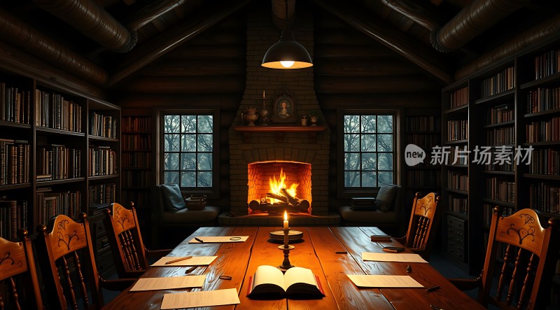 温馨书房里的温暖聚会
