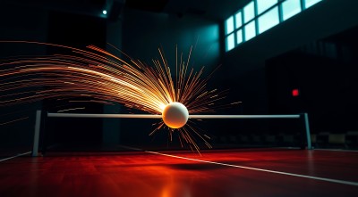 乒乓球桌上的炫目碰撞