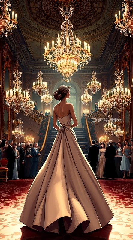 华丽舞会上的优雅新娘