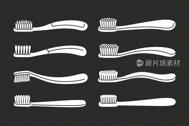 牙刷矢量手绘集合