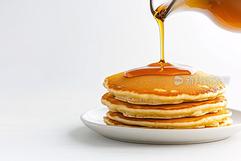 淋糖浆的美味煎饼