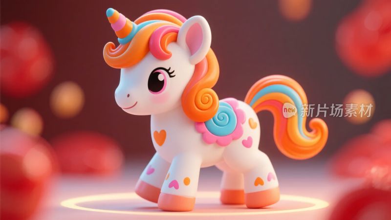 可爱彩色独角兽卡通形象