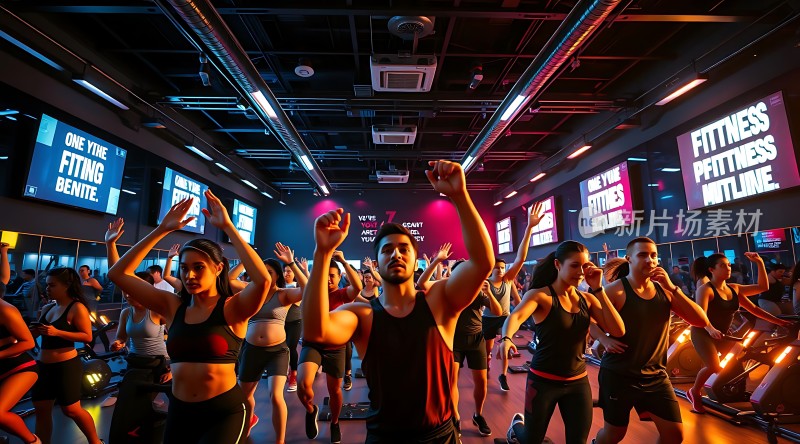 健身热潮活力四射的动感课堂