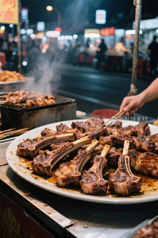 街头夜市烤羊排