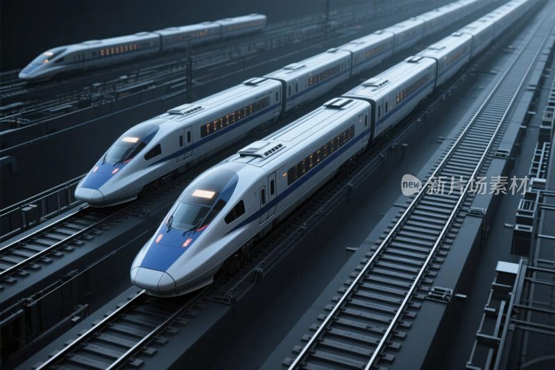 现代高铁铁轨画面