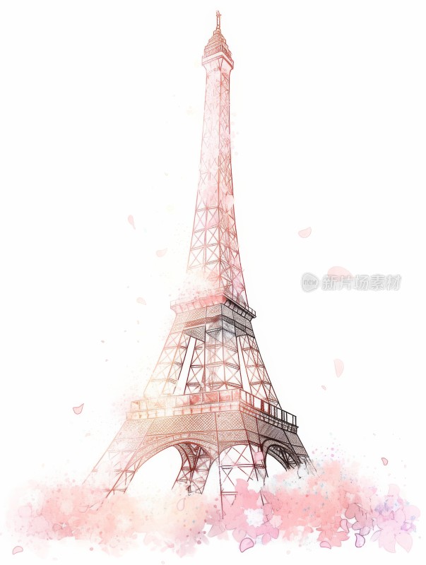 巴黎埃菲尔铁塔插画