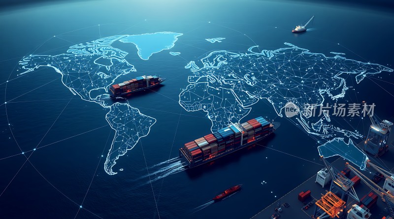 全球物流网络集装箱运输世界连接