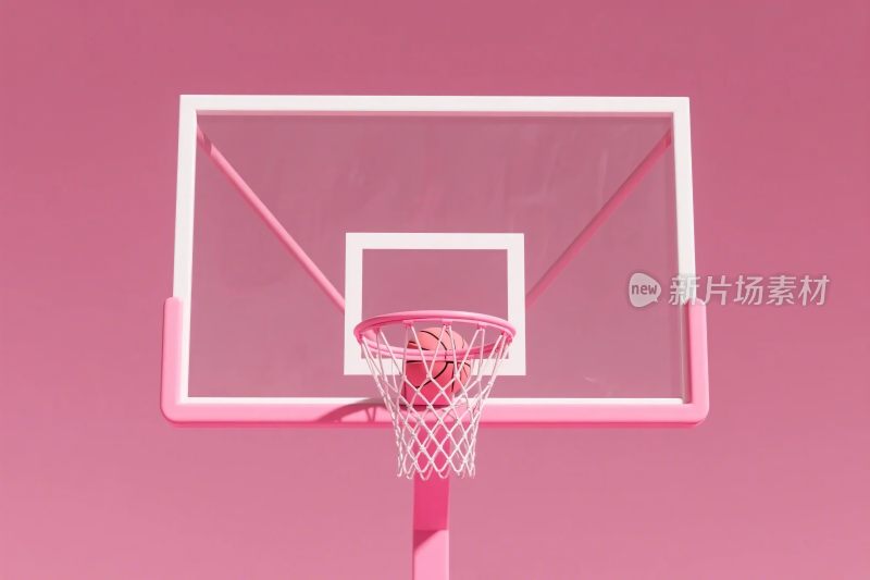 粉色篮球框插画