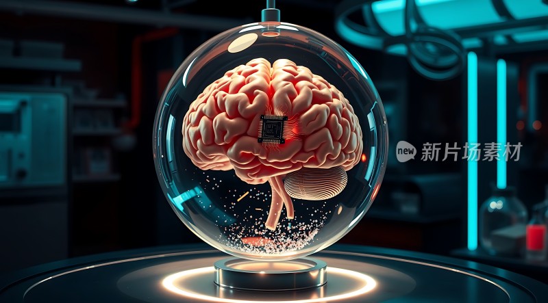透明球体中的大脑