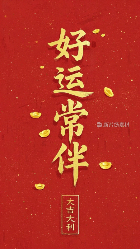 好运常在大吉大利发财壁纸国风国潮壁纸