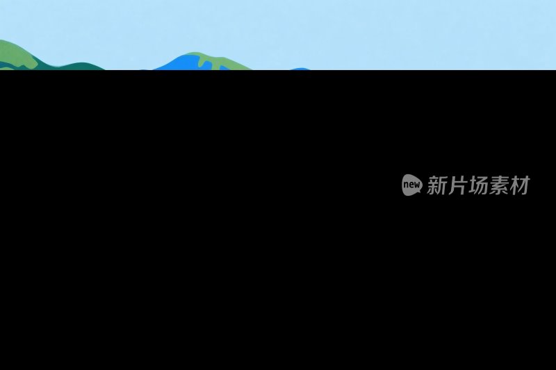 山水湖景插画