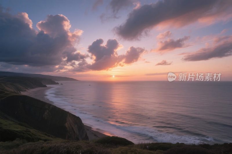 海边壮丽日落景象