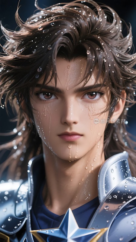 银甲星徽汗水映照坚定目光