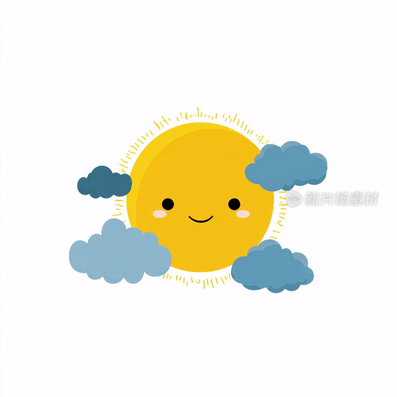 可爱笑脸太阳插画