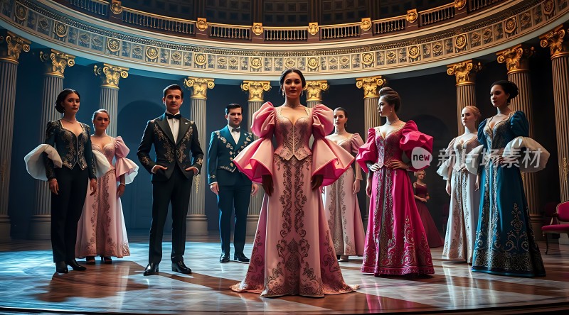 华丽舞会上的优雅身影