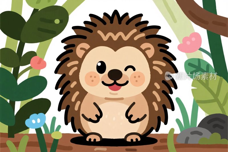 卡通刺猬插画
