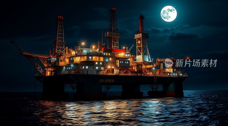 海上钻井平台之夜