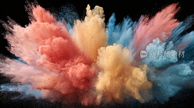 彩色粉末爆炸瞬间画面