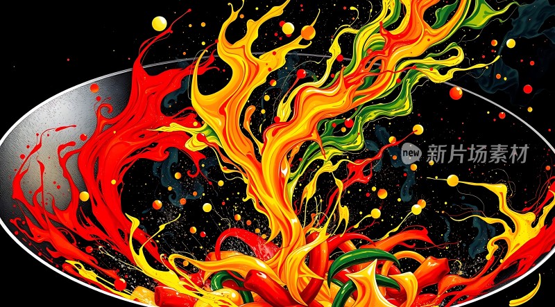 新片场素材 热辣美食