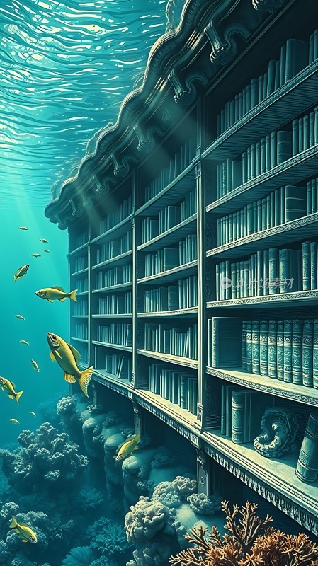 海底书架下的奇幻世界