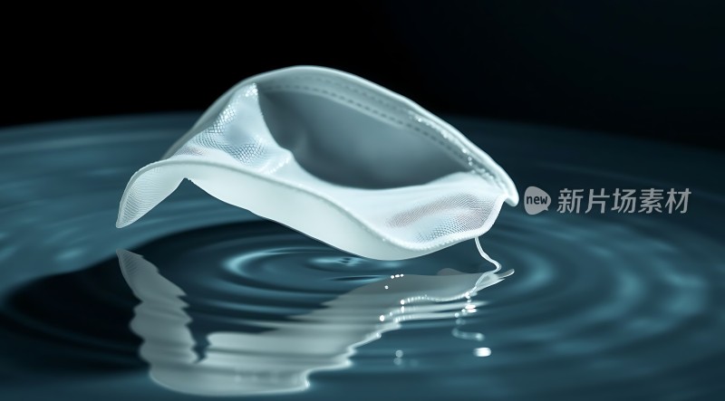 新片场素材 水中白色面具