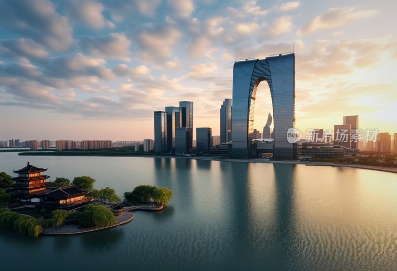 苏州金鸡湖繁华景