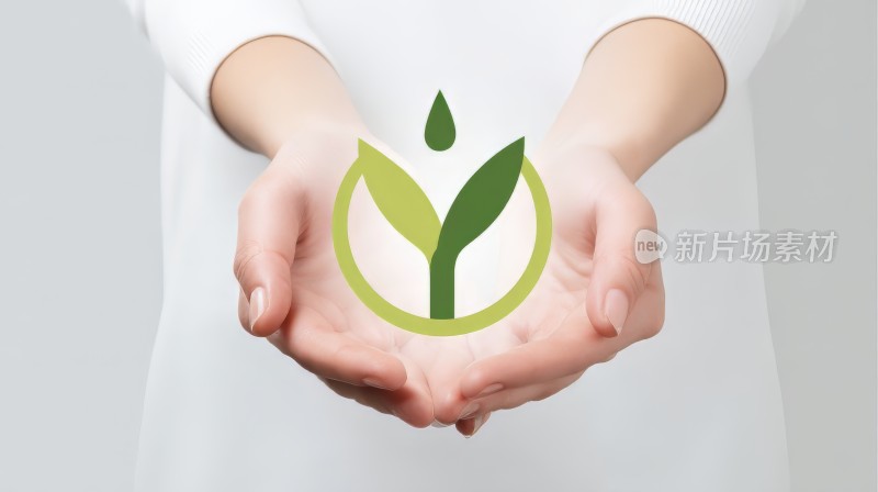 双手呵护 绿色环保 爱护生态 保护地球