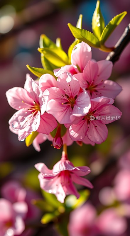 春日樱花绽放花瓣轻舞翩跹