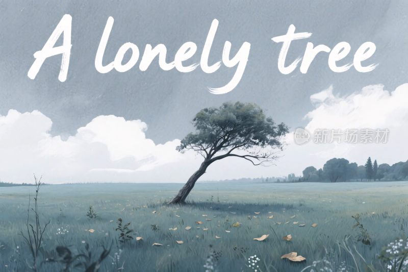 孤独树插画