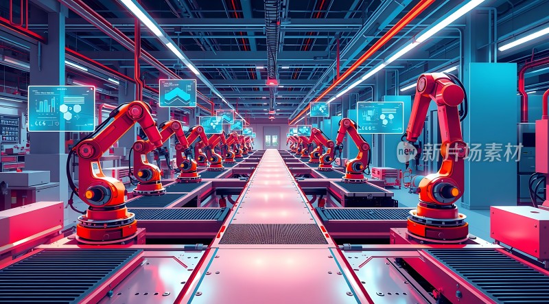 智能工厂机器人生产线高效运作