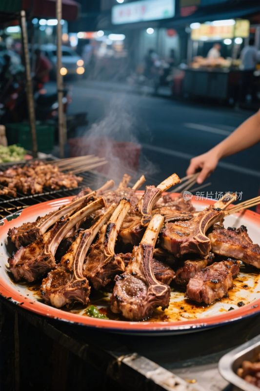 街头夜市烤羊腿