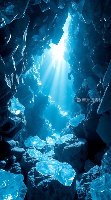 冰晶洞穴中的神秘光芒