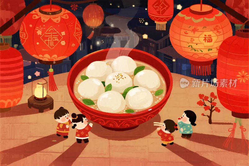 元宵节卡通插画