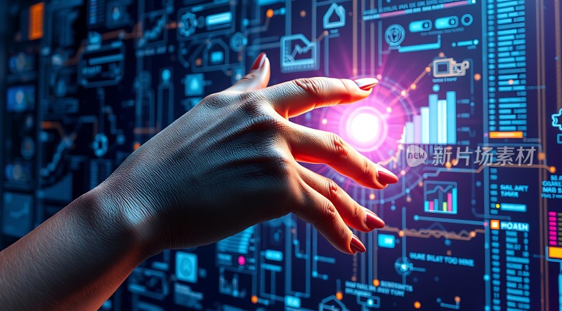 科技之手触摸未来数据世界