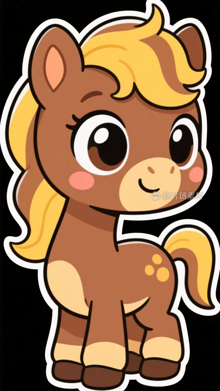 可爱卡通小马插画