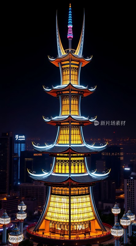 东方明珠塔夜景