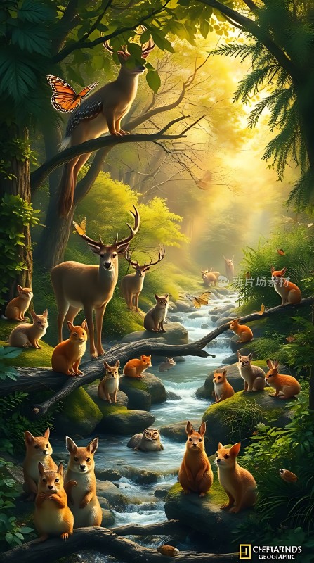 森林精灵与自然和谐共处