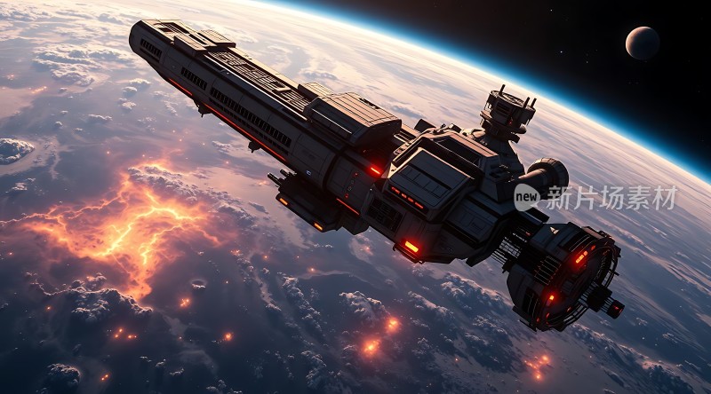 星际飞船遨游宇宙